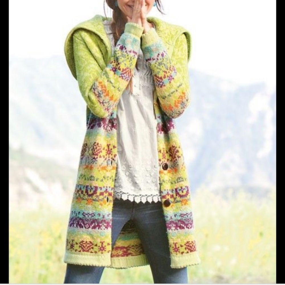Nouveau Copenhagen Green Long Cardigan Size Small